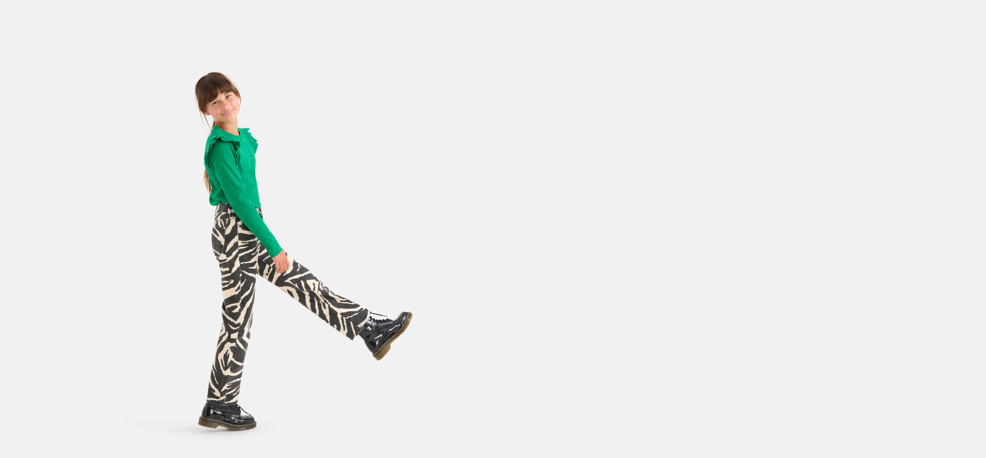 Printed Straight Denim Jeans Zwart SHOEBY GIRLS