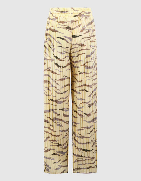 Tiger Plissee Weite Hose Hellgelb SHOEBY GIRLS