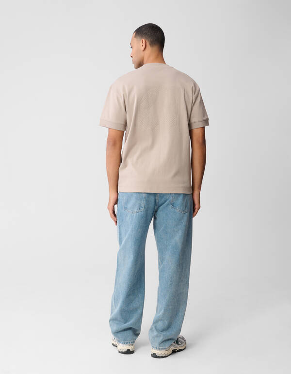 Cuffed Logo T-Shirt Hellbraun SHOEBY MEN