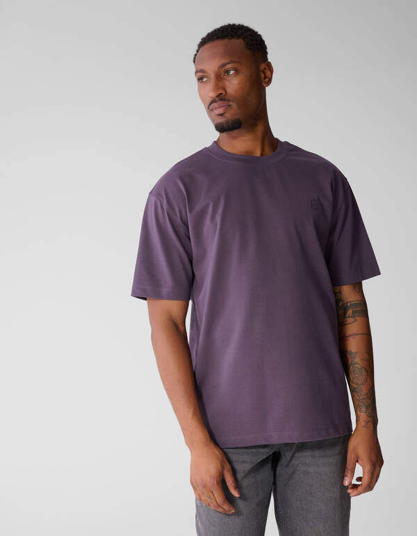 Lila T-Shirt mit Grafik Twill SHOEBY MEN