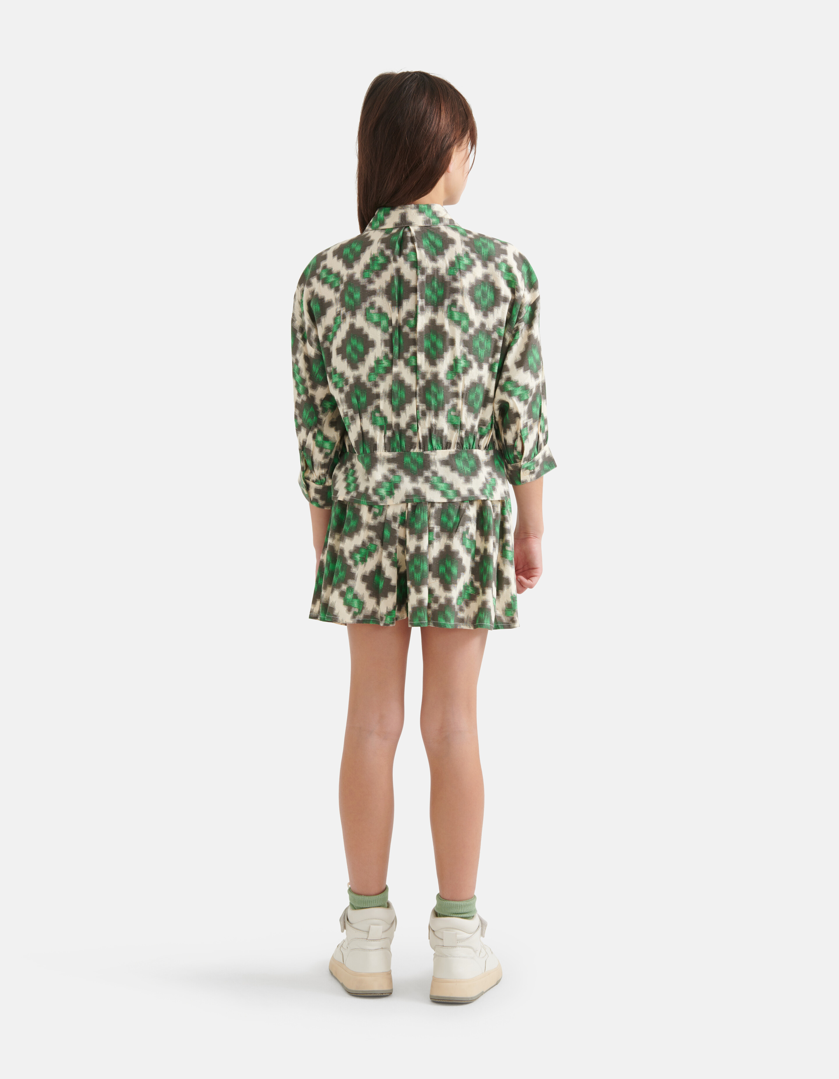 Bluse mit grafischem Druck Offwhite SHOEBY GIRLS