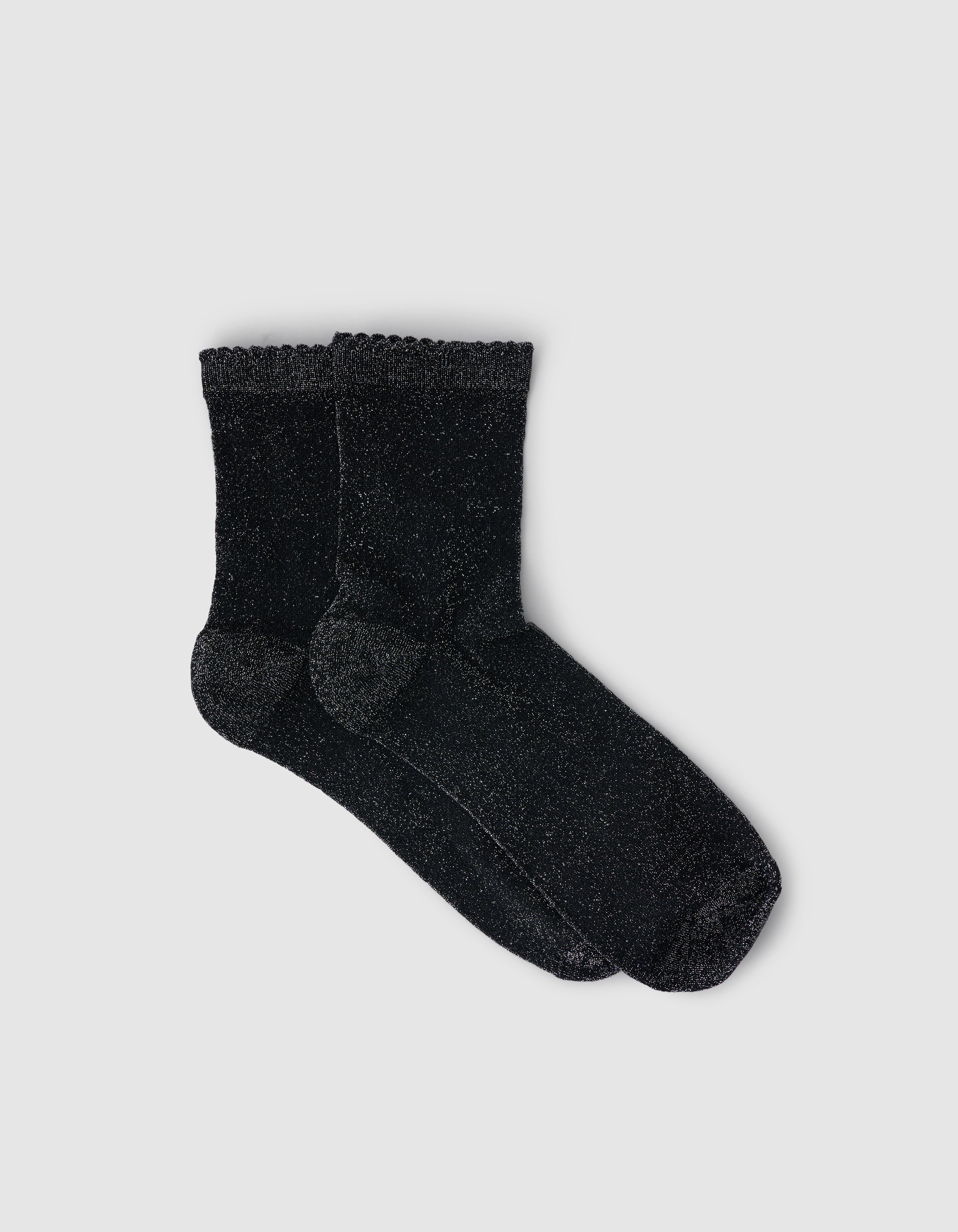 Glitzersocken Schwarz/Silber SHOEBY ACCESSOIRES