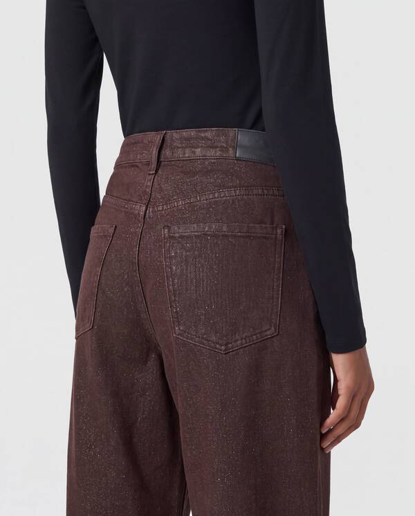 Lurex Barrel Fit Jeans Dunkelbraun SHOEBY WOMEN