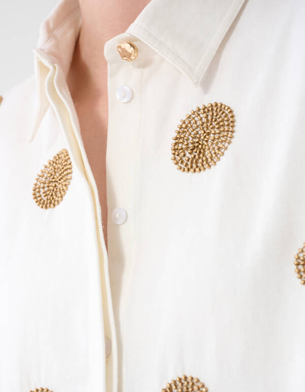 Perlenbesetzte Stippenbluse Wei&szlig; von Mieke SHOEBY WOMEN