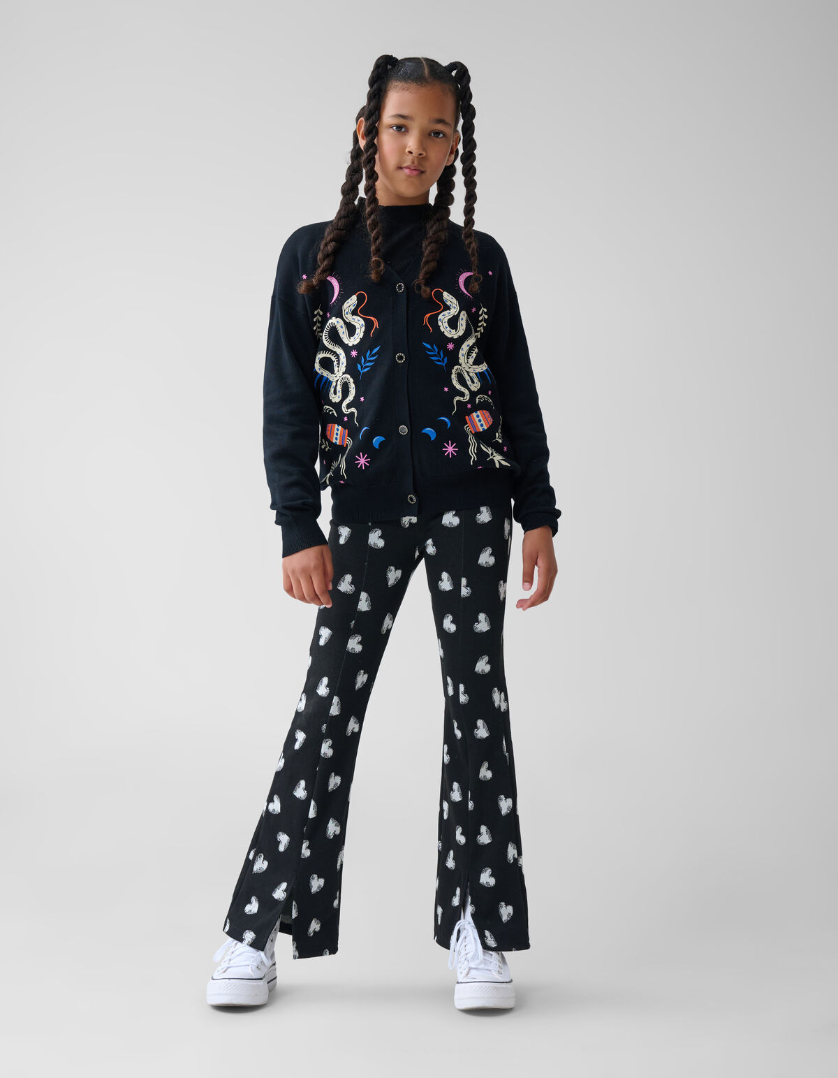 Bedruckter Cardigan Schwarz SHOEBY GIRLS