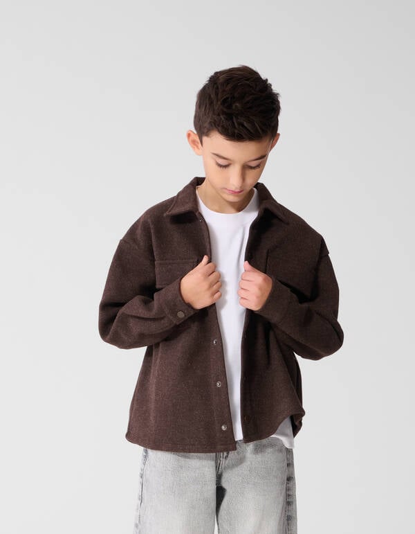 Overshirt aus Filz Dunkelbraun SHOEBY BOYS