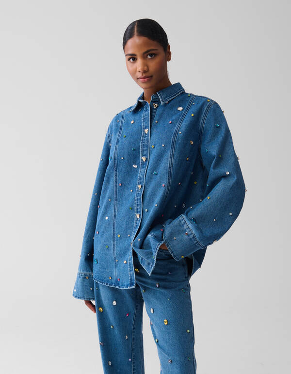 Stone Denim Bluse Mediumstone SHOEBY WOMEN