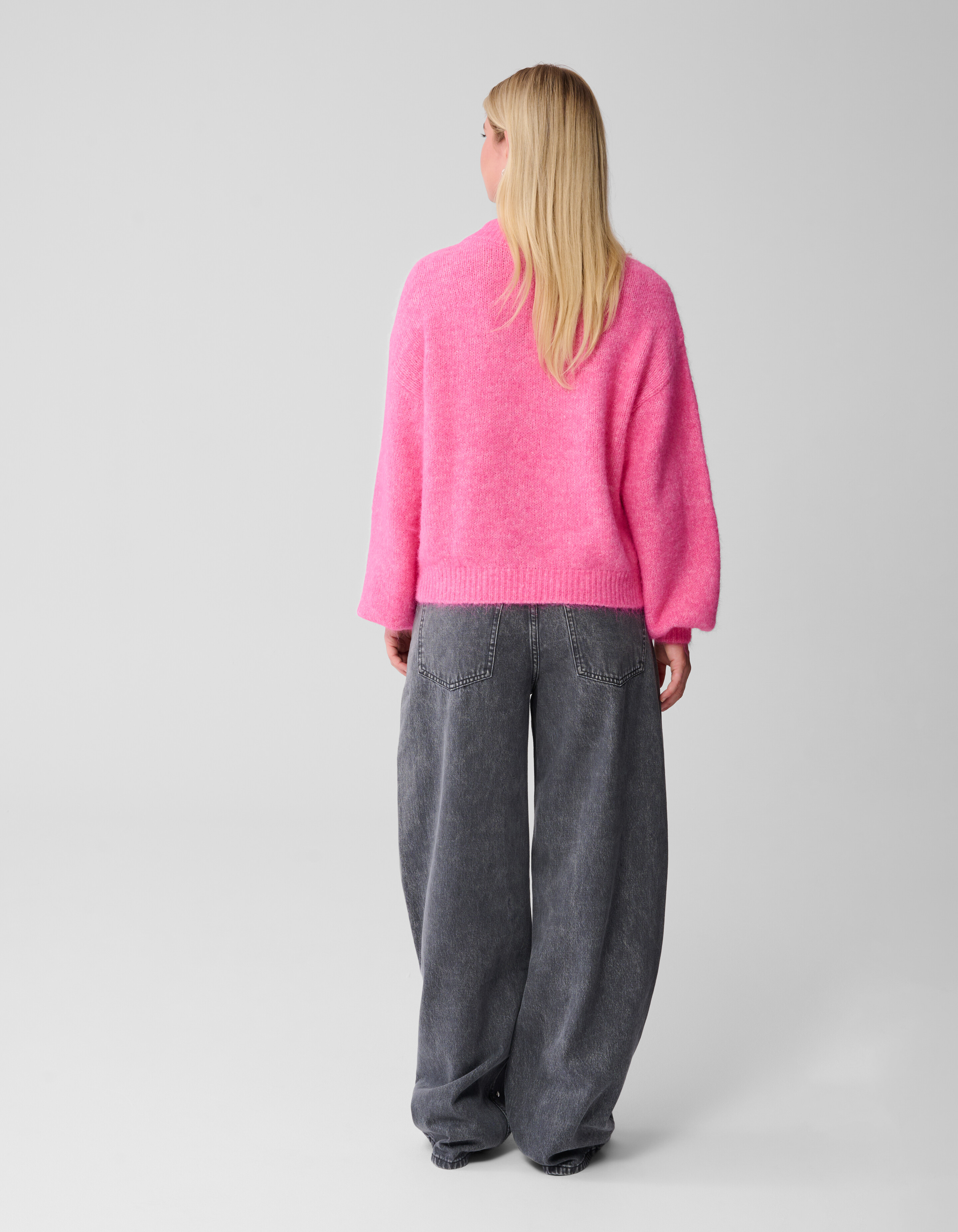 Jeans mit weitem Bein und Nieten in Grau SHOEBY WOMEN