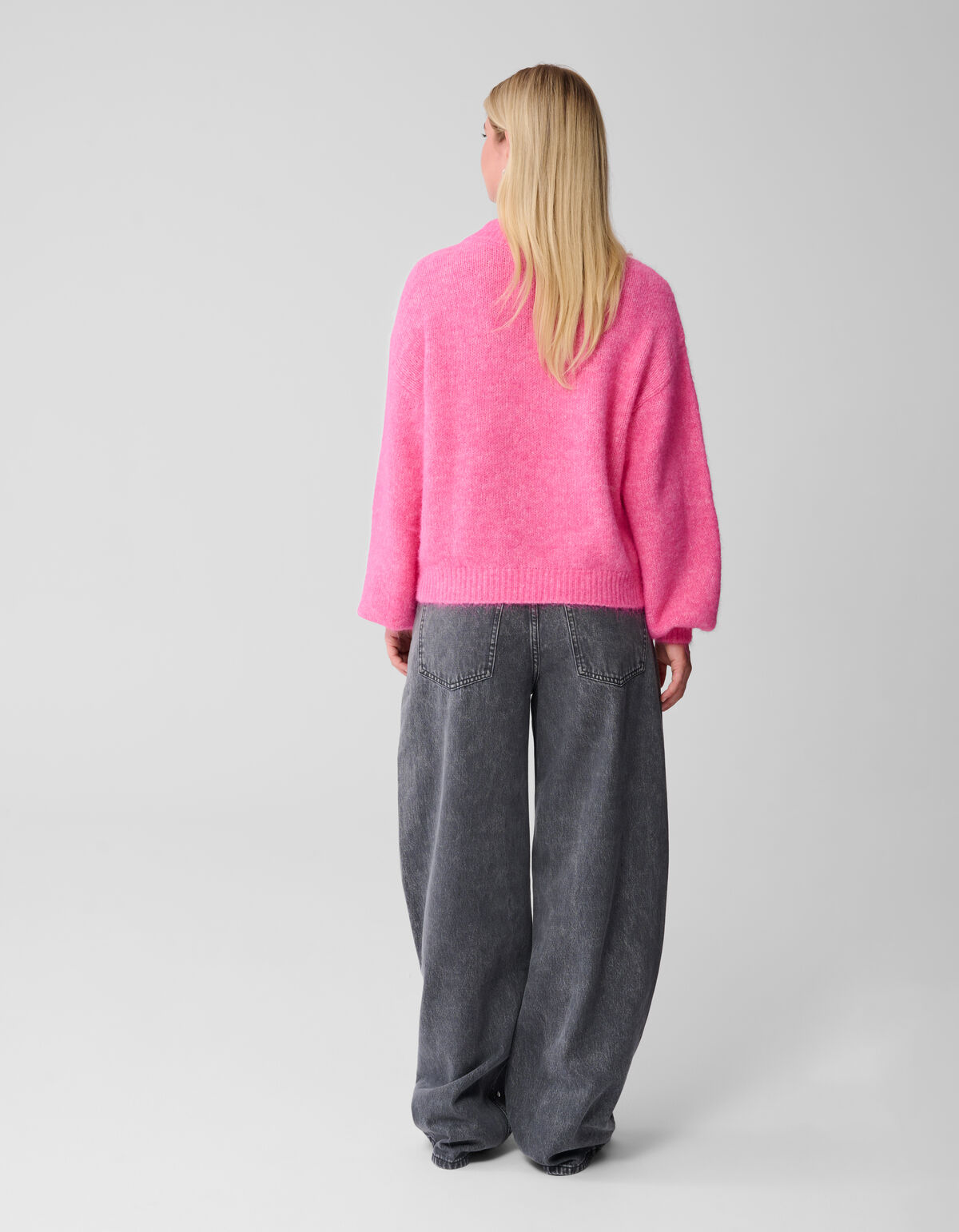 Jeans mit weitem Bein und Nieten in Grau SHOEBY WOMEN