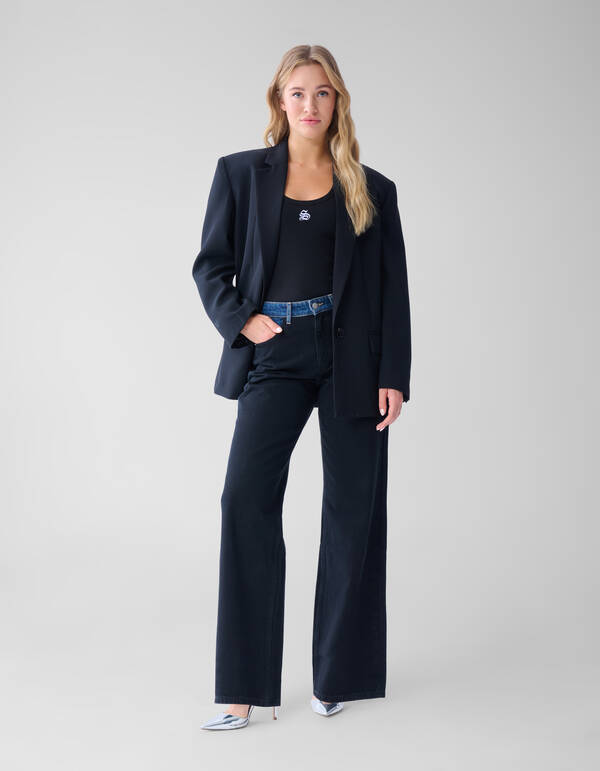 Zweifarbige Jeans mit weitem Bein Dunkelblau SHOEBY WOMEN