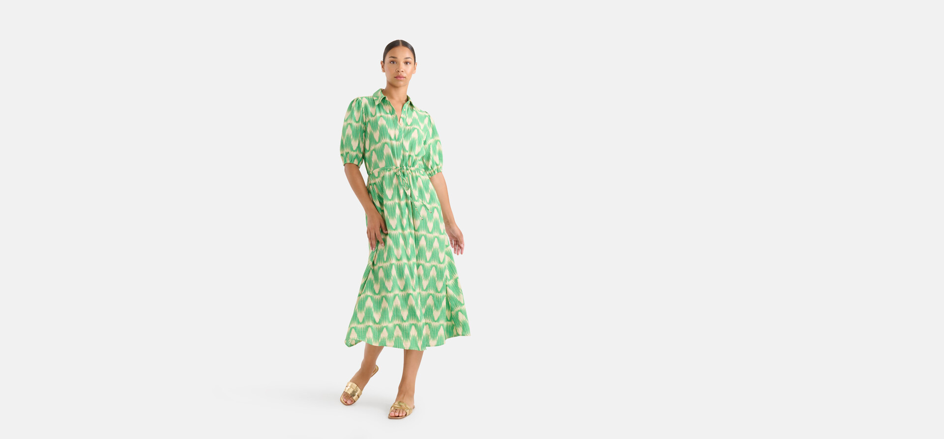 Graphic Print Kleid Grün SHOEBY WOMEN