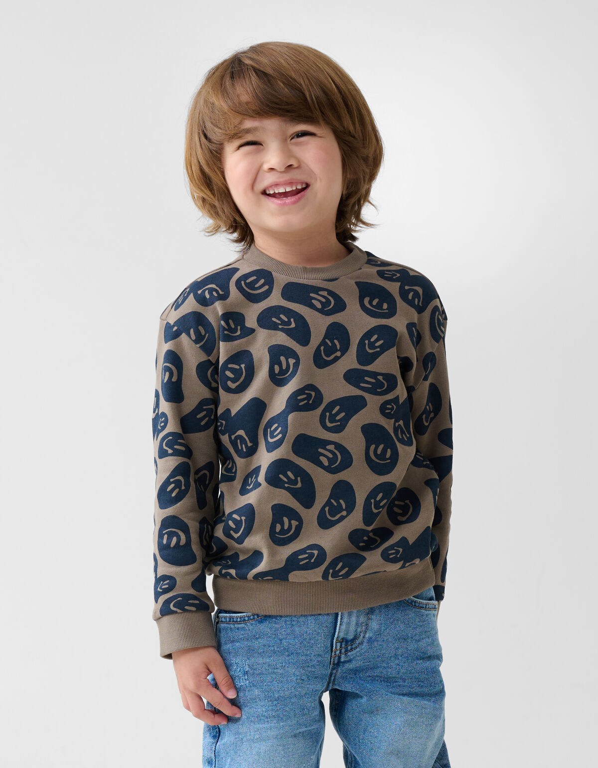 Bedruckter Pullover Braun SHOEBY BOYS