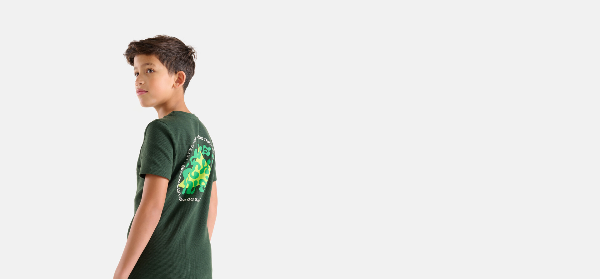 Struktur-T-Shirt Dunkelgrün SHOEBY BOYS