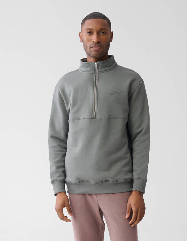 Pullover mit Reißverschluss Dunkelgrün SHOEBY MEN