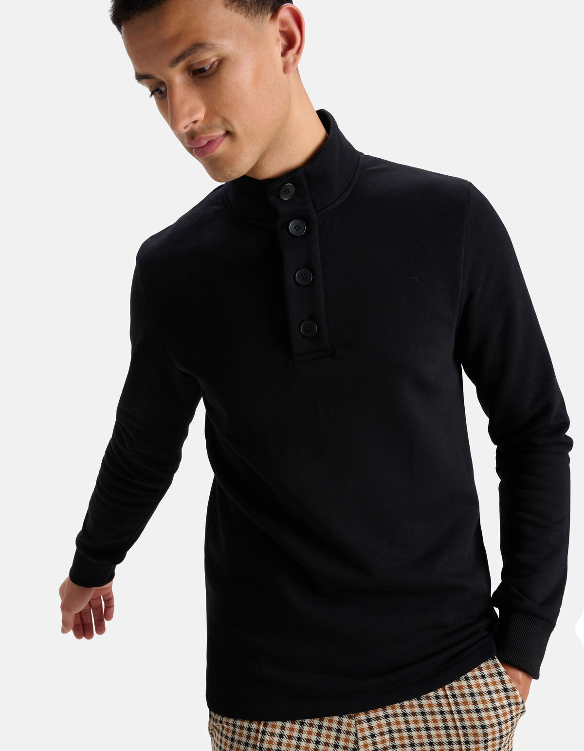 Buttons Pullover Schwarz SHOEBY MEN