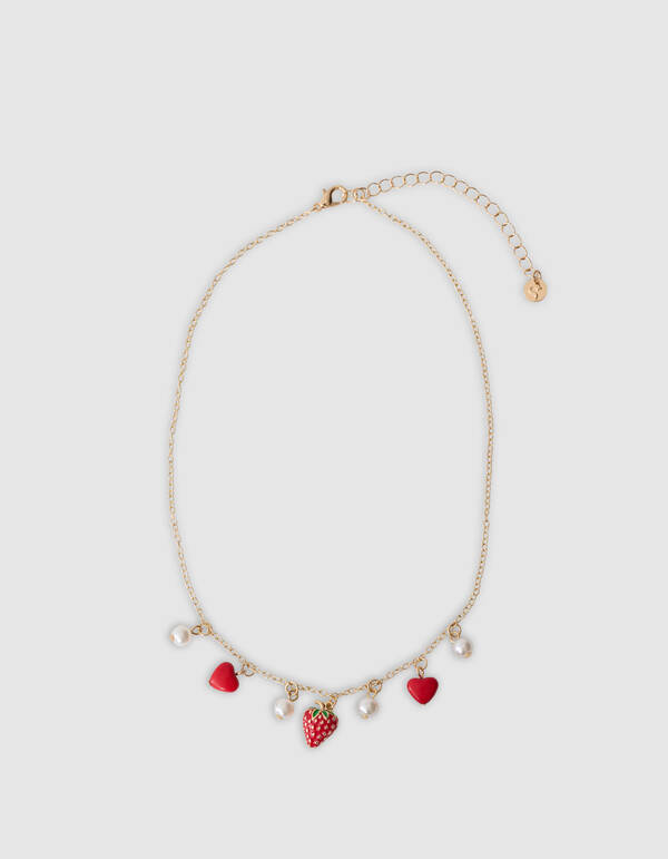 Strawberry Charm Halskette Gold SHOEBY ACCESSOIRES