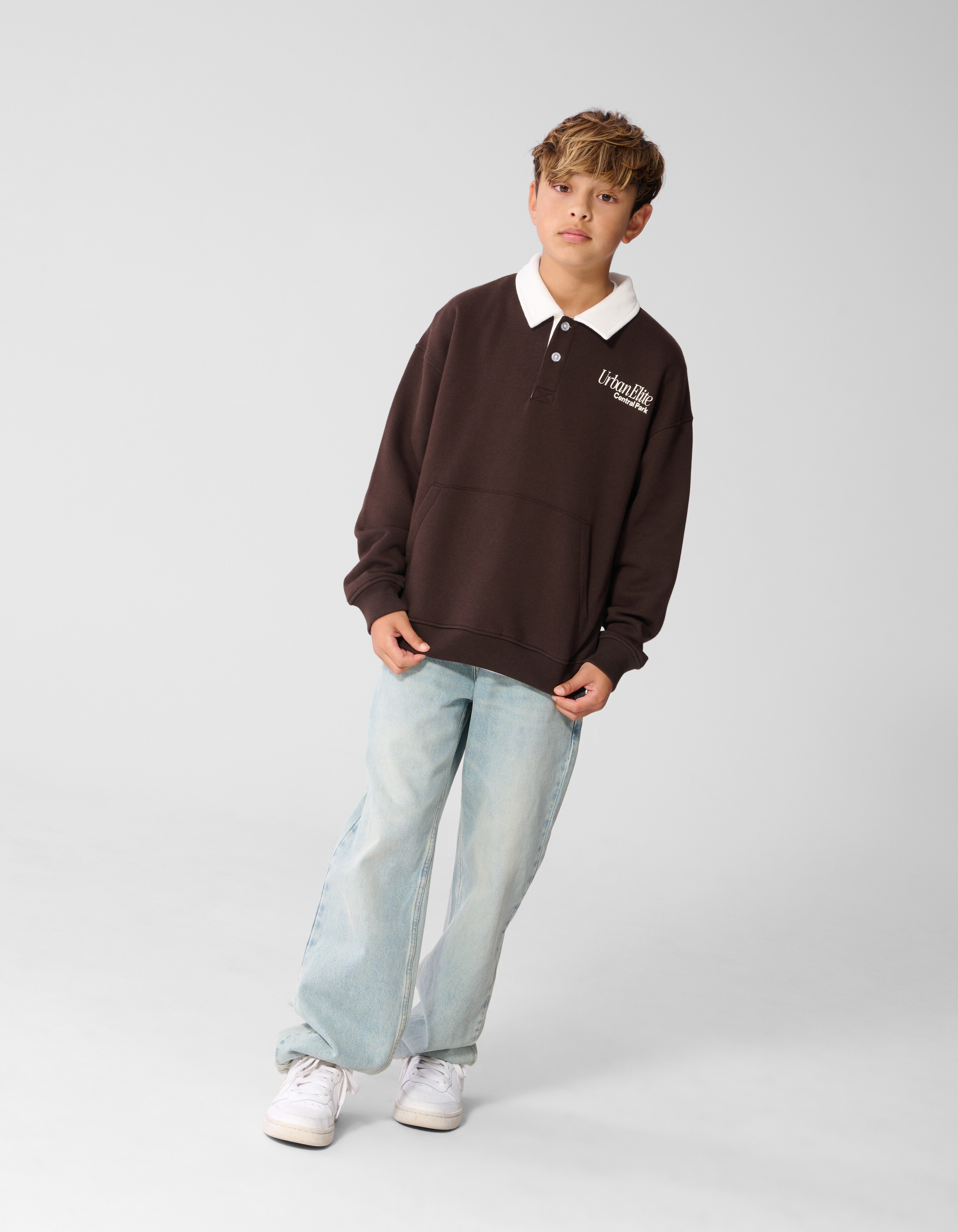 Pocket Polo Sweater Dunkelbraun SHOEBY BOYS