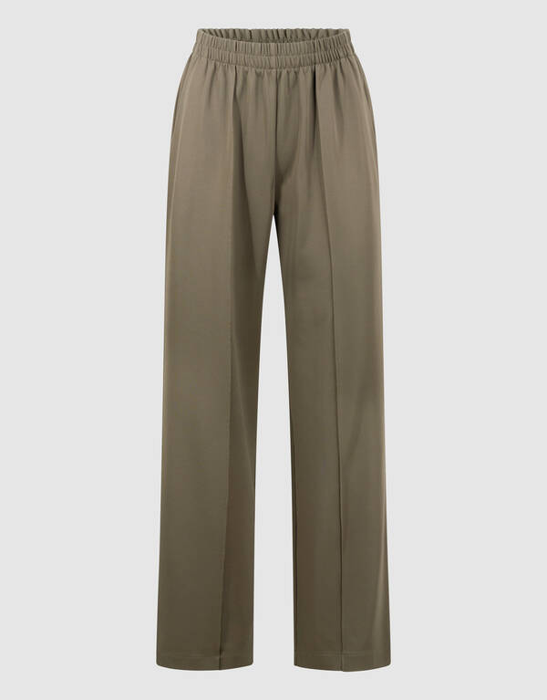 Basic Wide Leg Hose Dunkelgrün SHOEBY WOMEN