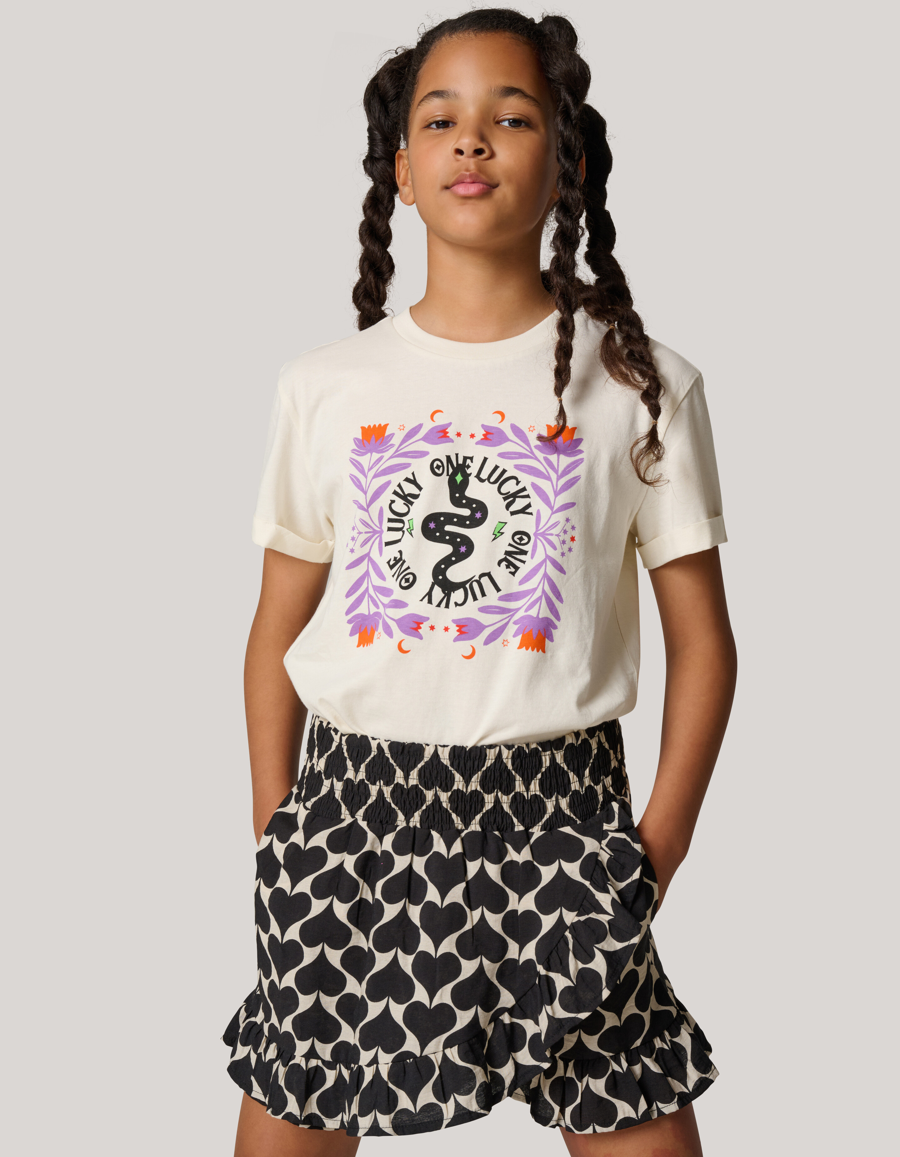 Bedruckter Skort Schwarz/Weiß SHOEBY GIRLS
