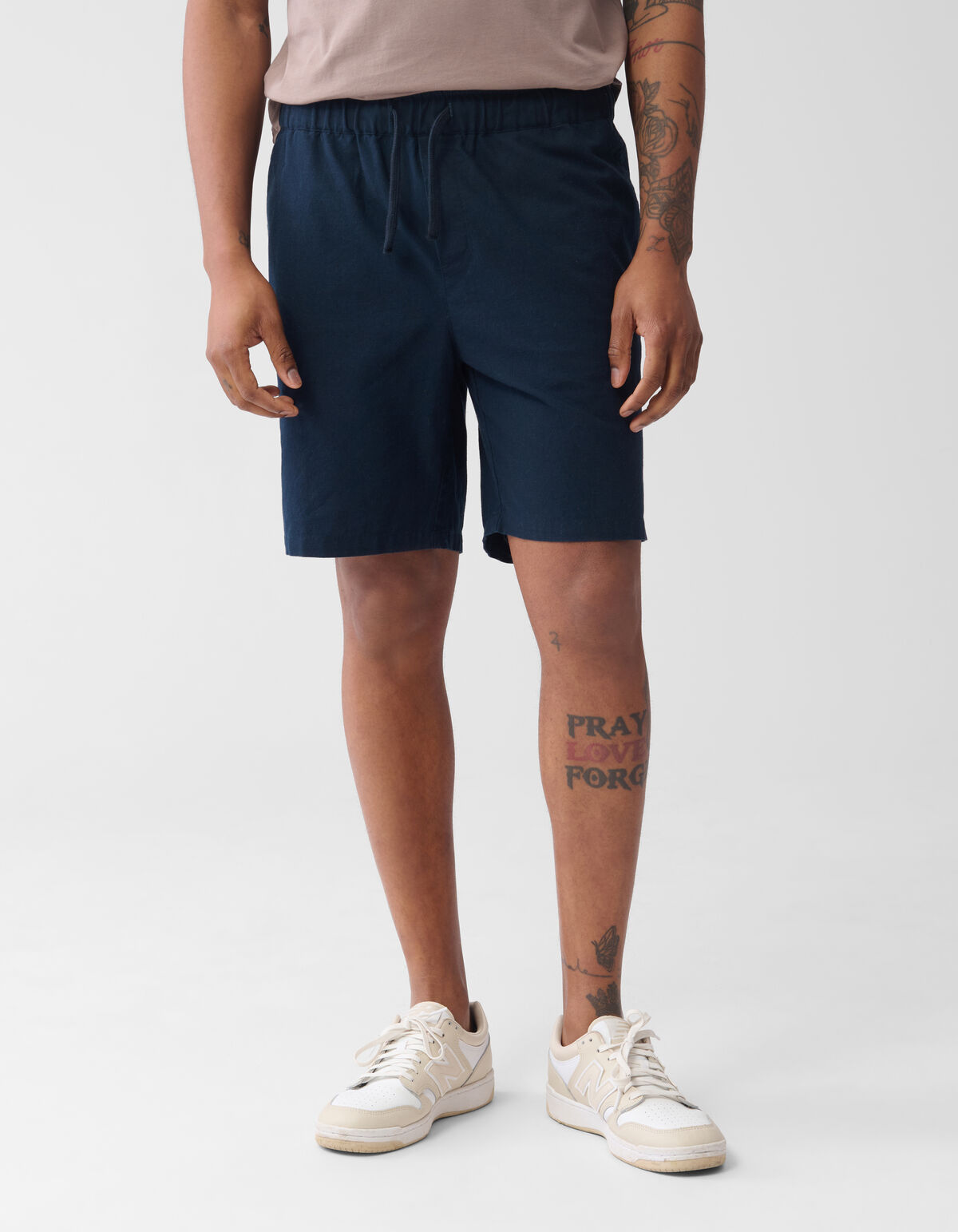 Linen Short Dark Blue SHOEBY MEN