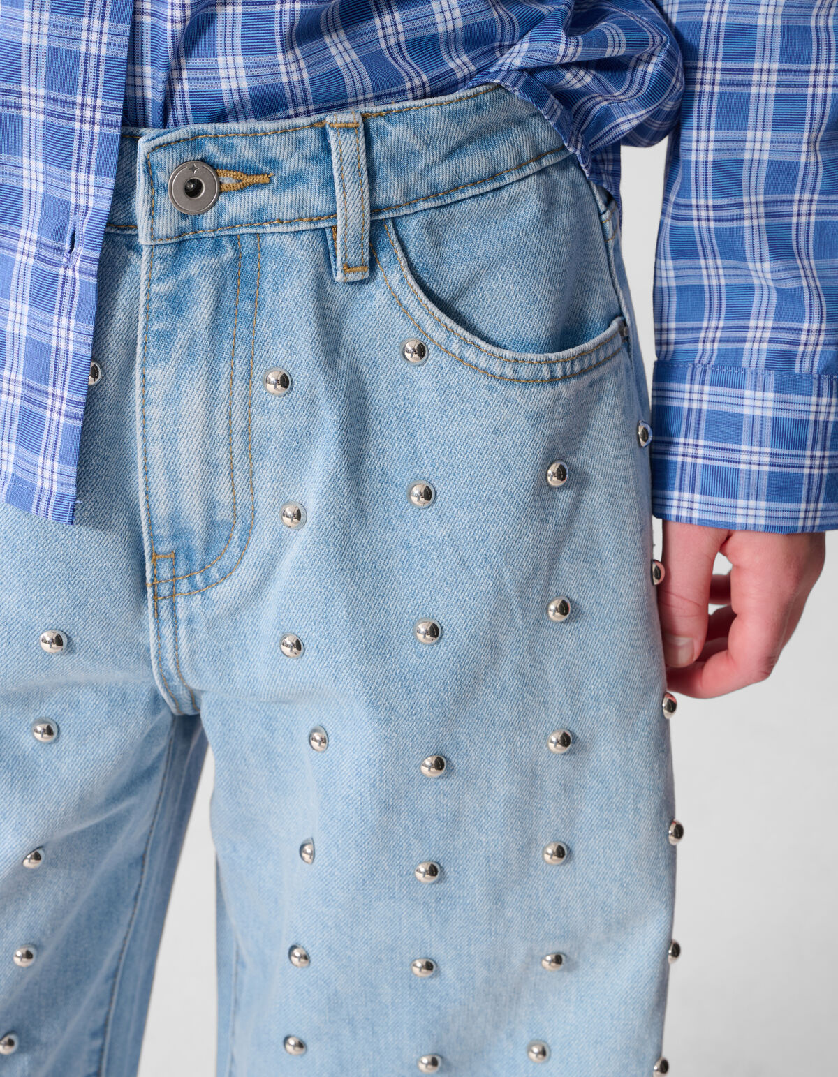 Studded Barrel Fit Jeans Hellblau SHOEBY GIRLS