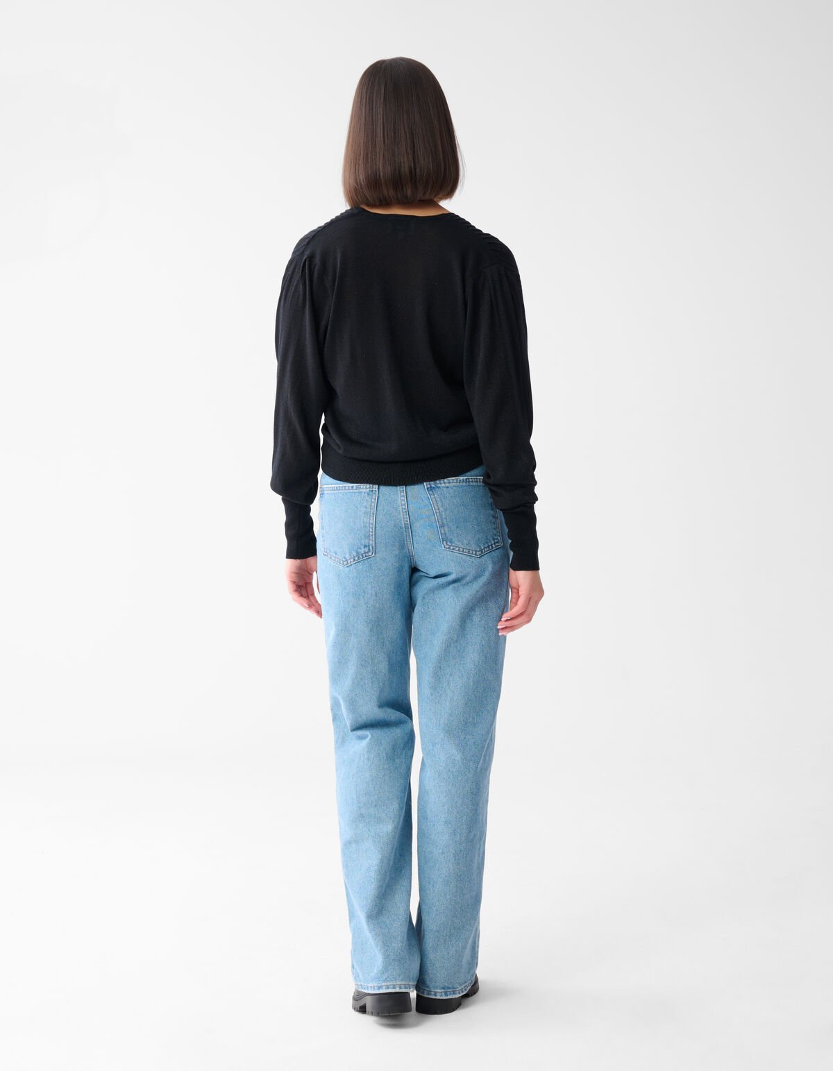 Pullover mit Glitzer-Revers Schwarz SHOEBY WOMEN