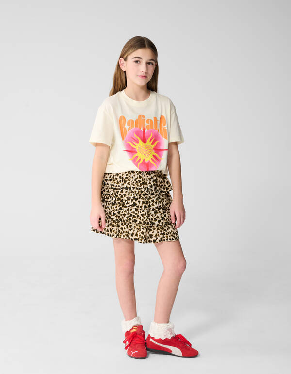 Heart Leopard Minirock Hellbraun SHOEBY GIRLS