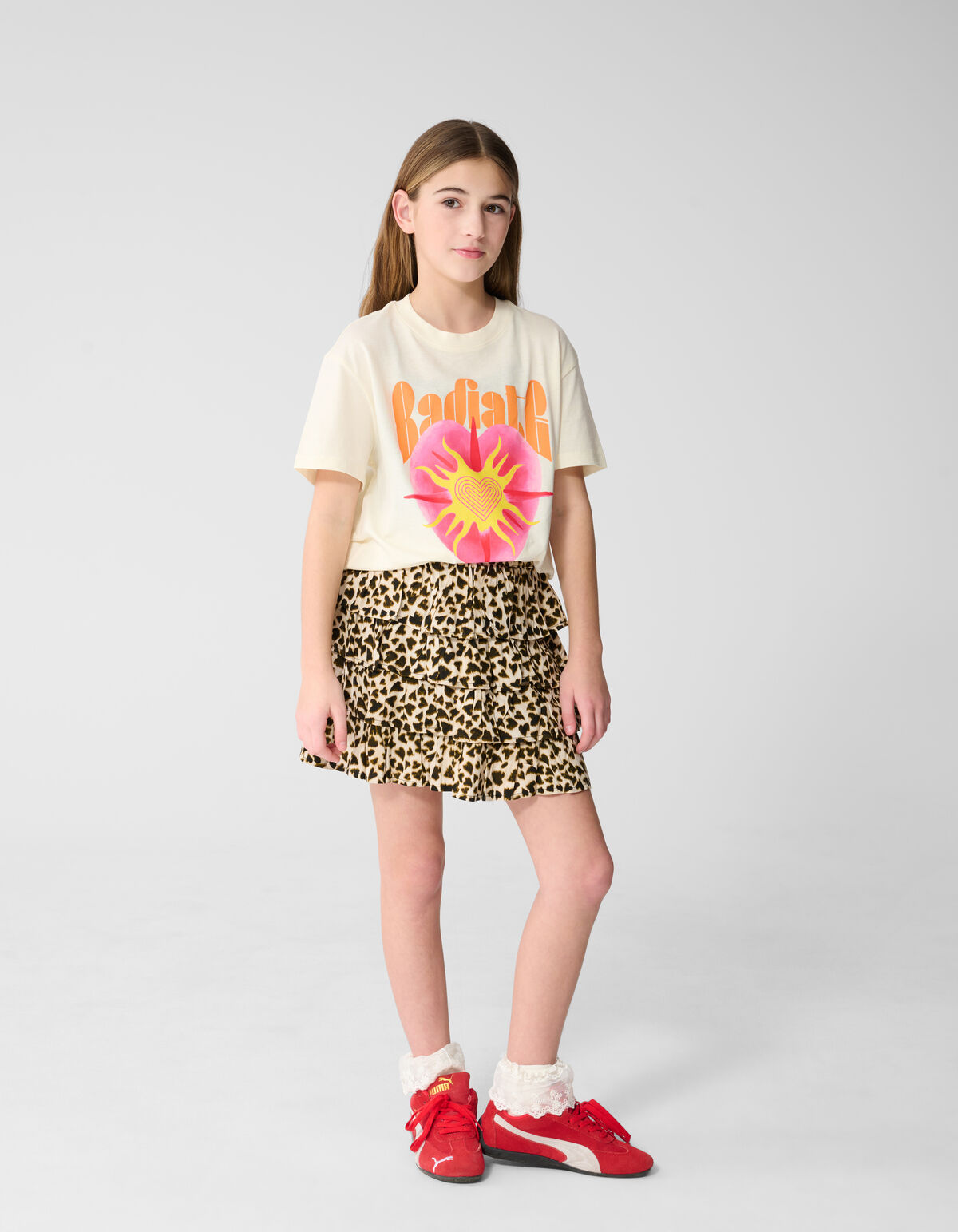 Heart Leopard Minirock Hellbraun SHOEBY GIRLS