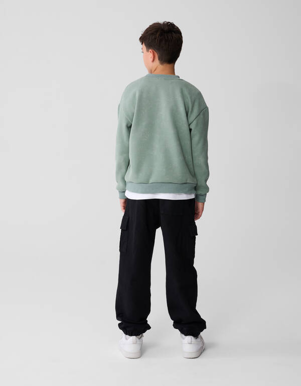 Bedruckter Smiley-Pullover Grün SHOEBY BOYS