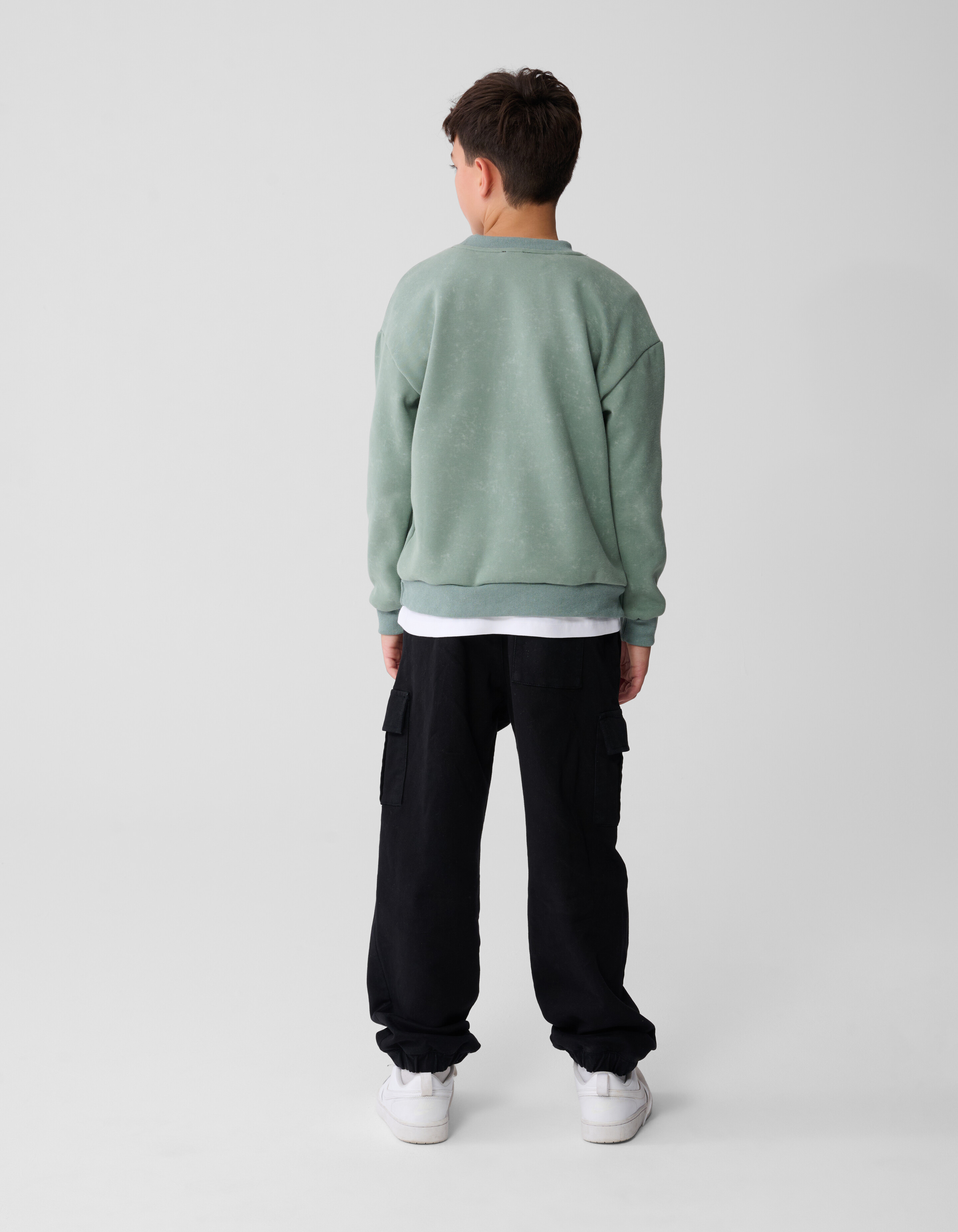 Bedruckter Smiley-Pullover Grün SHOEBY BOYS