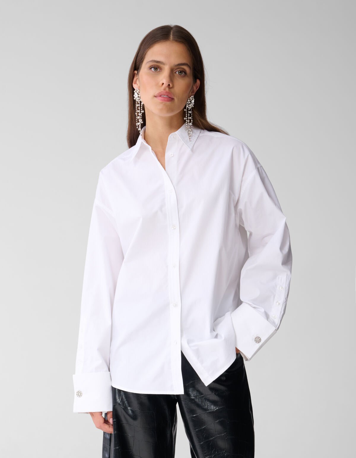 Übergrößen Popeline Bluse Weiß SHOEBY WOMEN