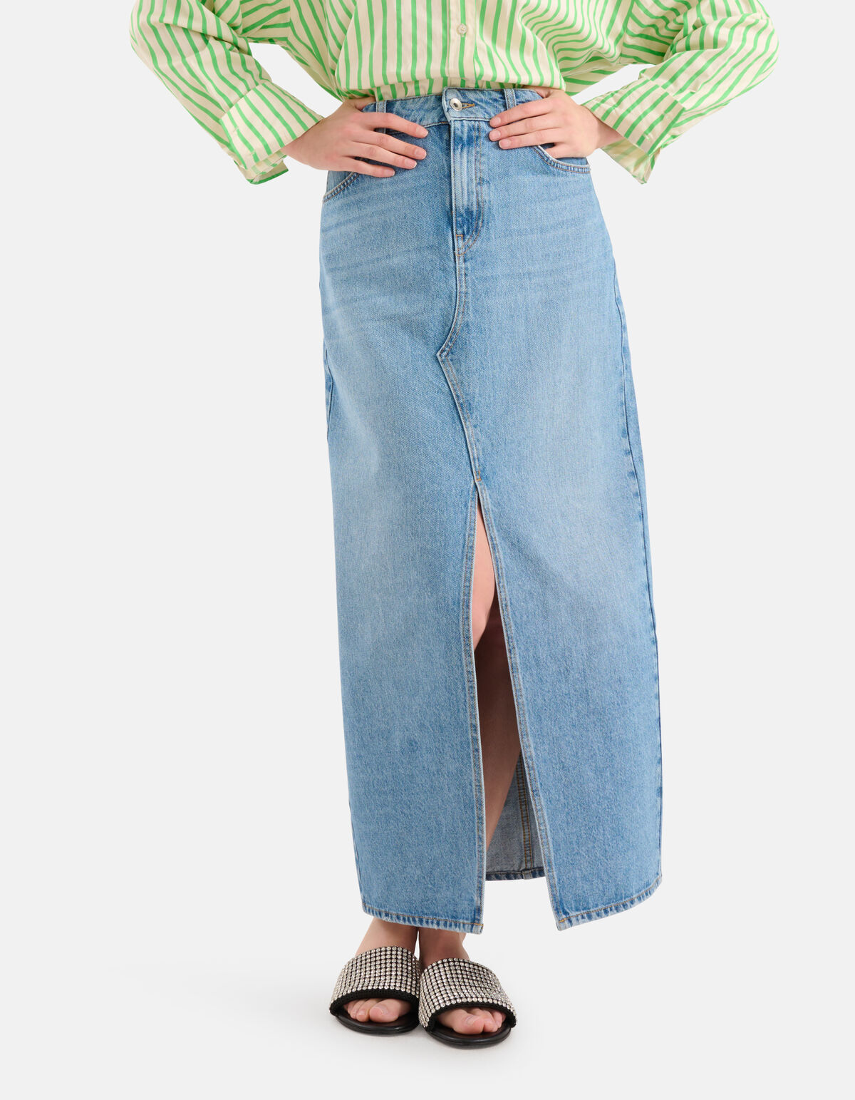 Midirock aus Denim Blau SHOEBY WOMEN