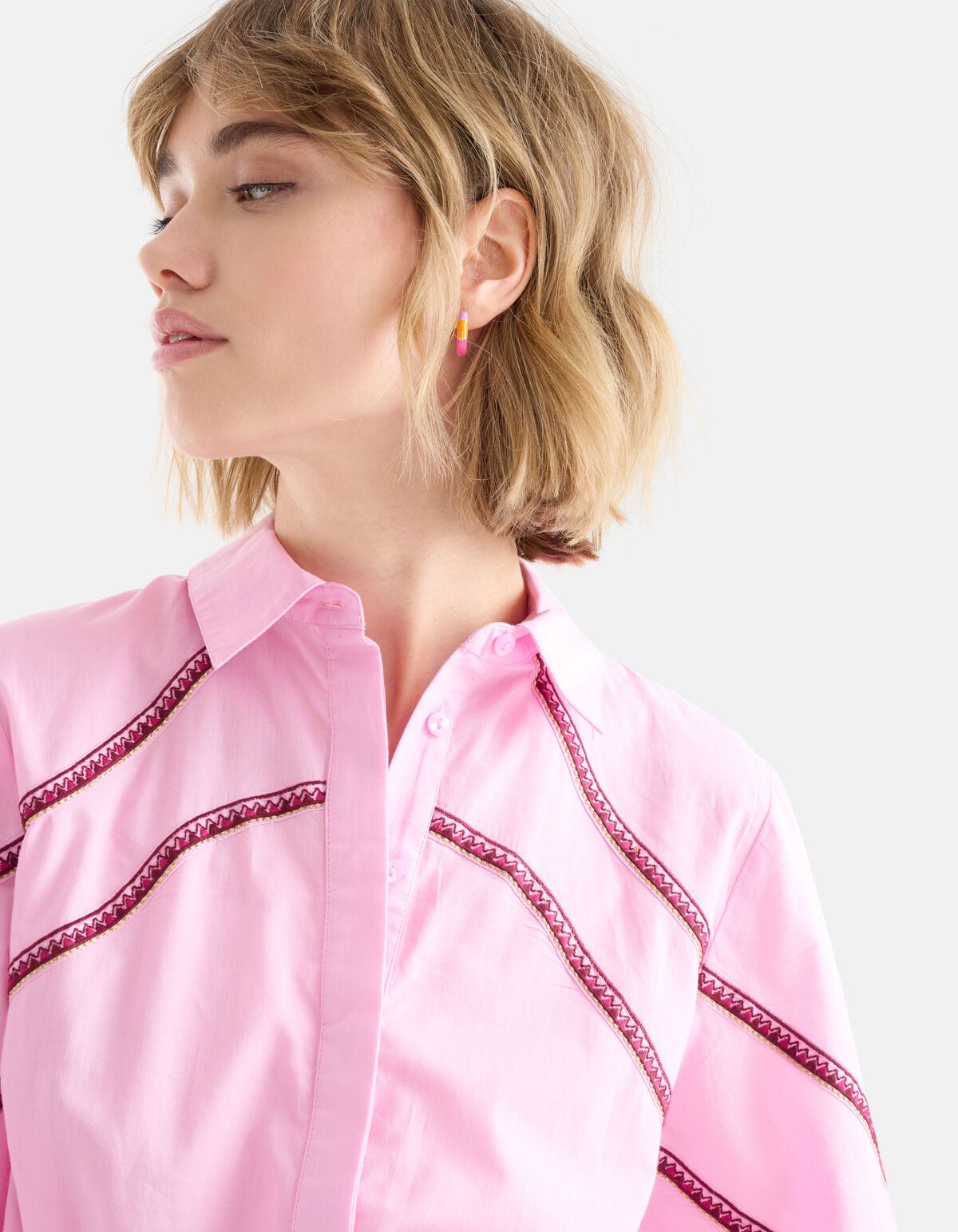 Bluse mit Stickerei Rosa SHOEBY WOMEN