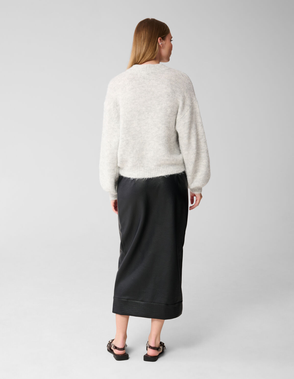 Text Kunstpullover Hellgrau SHOEBY WOMEN