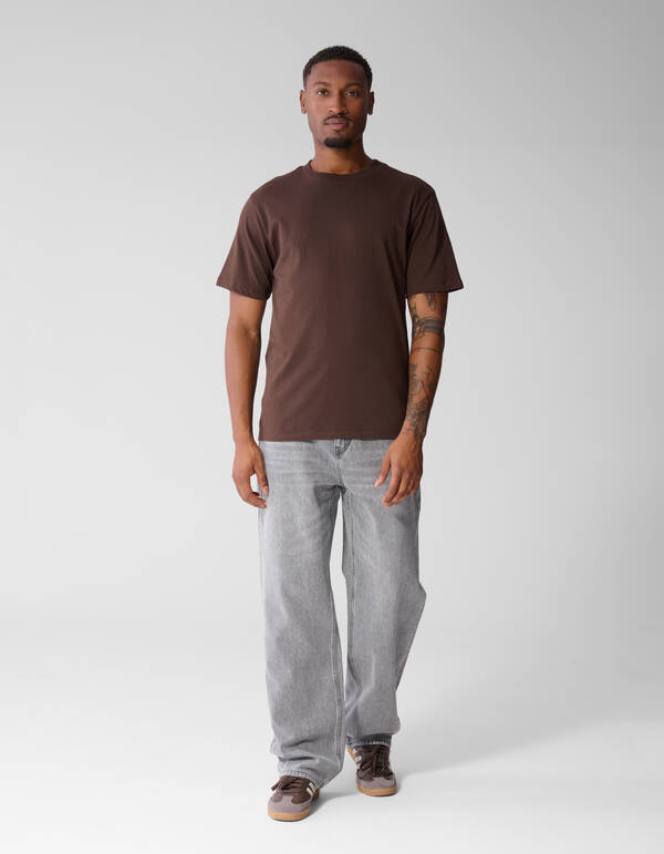 T-Shirt mit Scratched Artwork-Motiv Dunkelbraun SHOEBY MEN