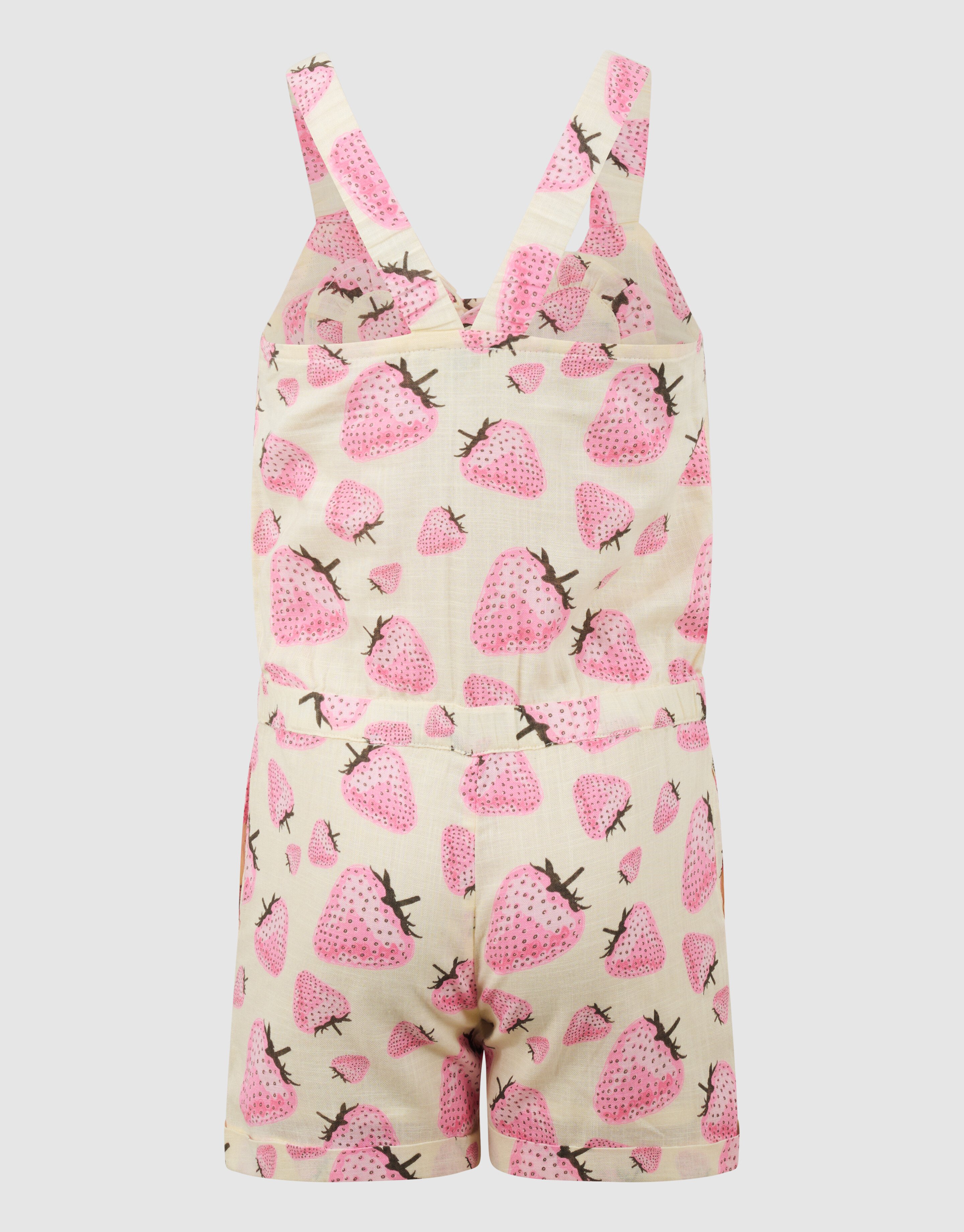 Erdbeerprint-Jumpsuit Gebrochen Wei&szlig; SHOEBY GIRLS