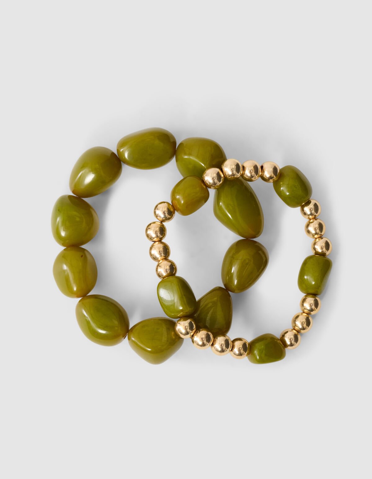 Perlenarmband-Set Dunkelgrün SHOEBY ACCESSOIRES