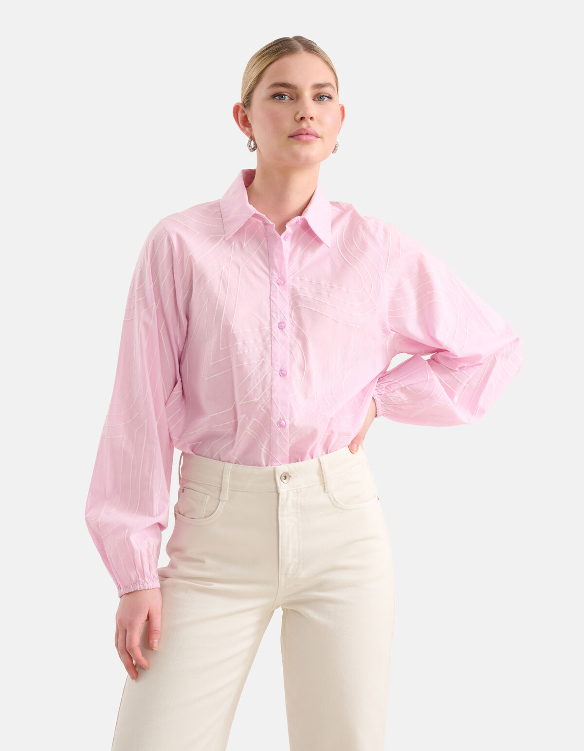 Embroidery Blouse Lichtroze SHOEBY WOMEN