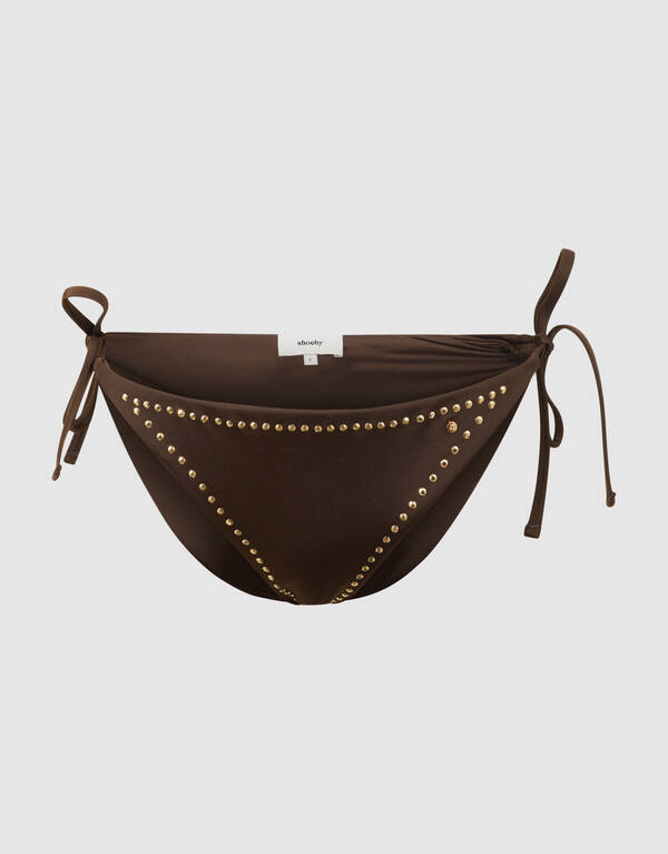 Nieten Bikini H&ouml;schen Dunkelbraun SHOEBY ACCESSOIRES