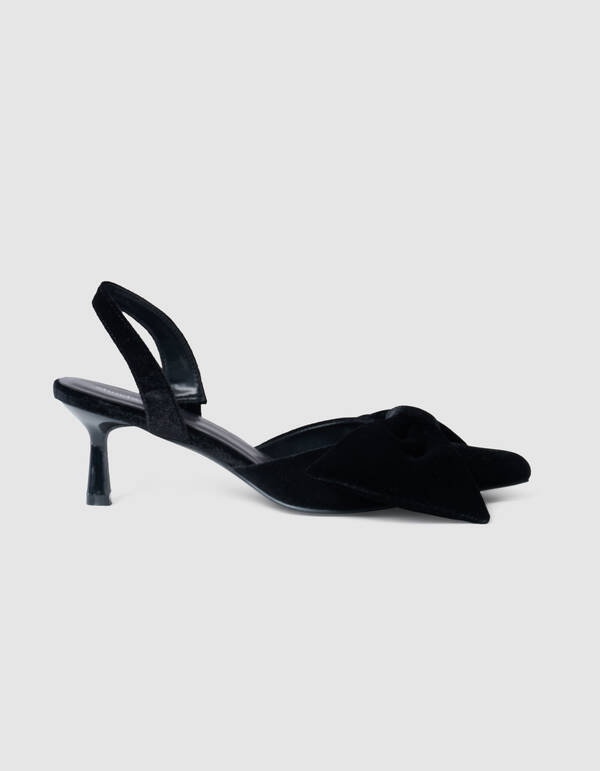 Samt Schleifenabsatz Schwarz SHOEBY SHOES