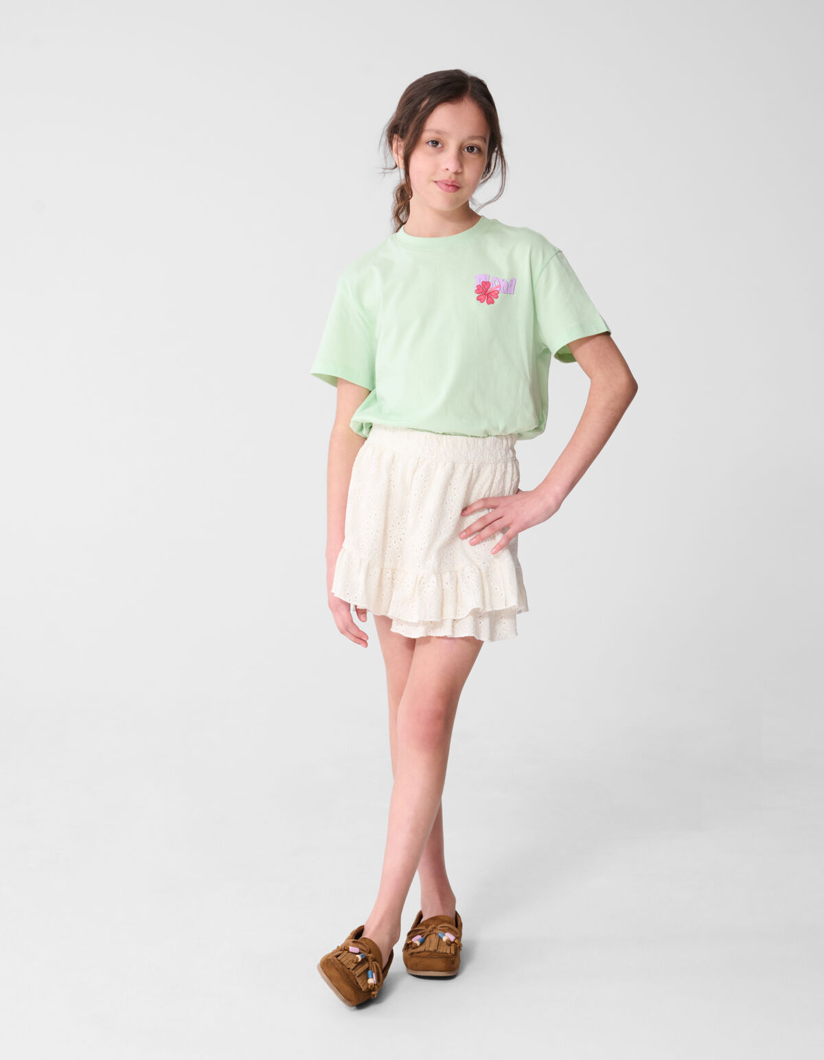 Aloha Artwork T-Shirt Hellgr&uuml;n SHOEBY GIRLS