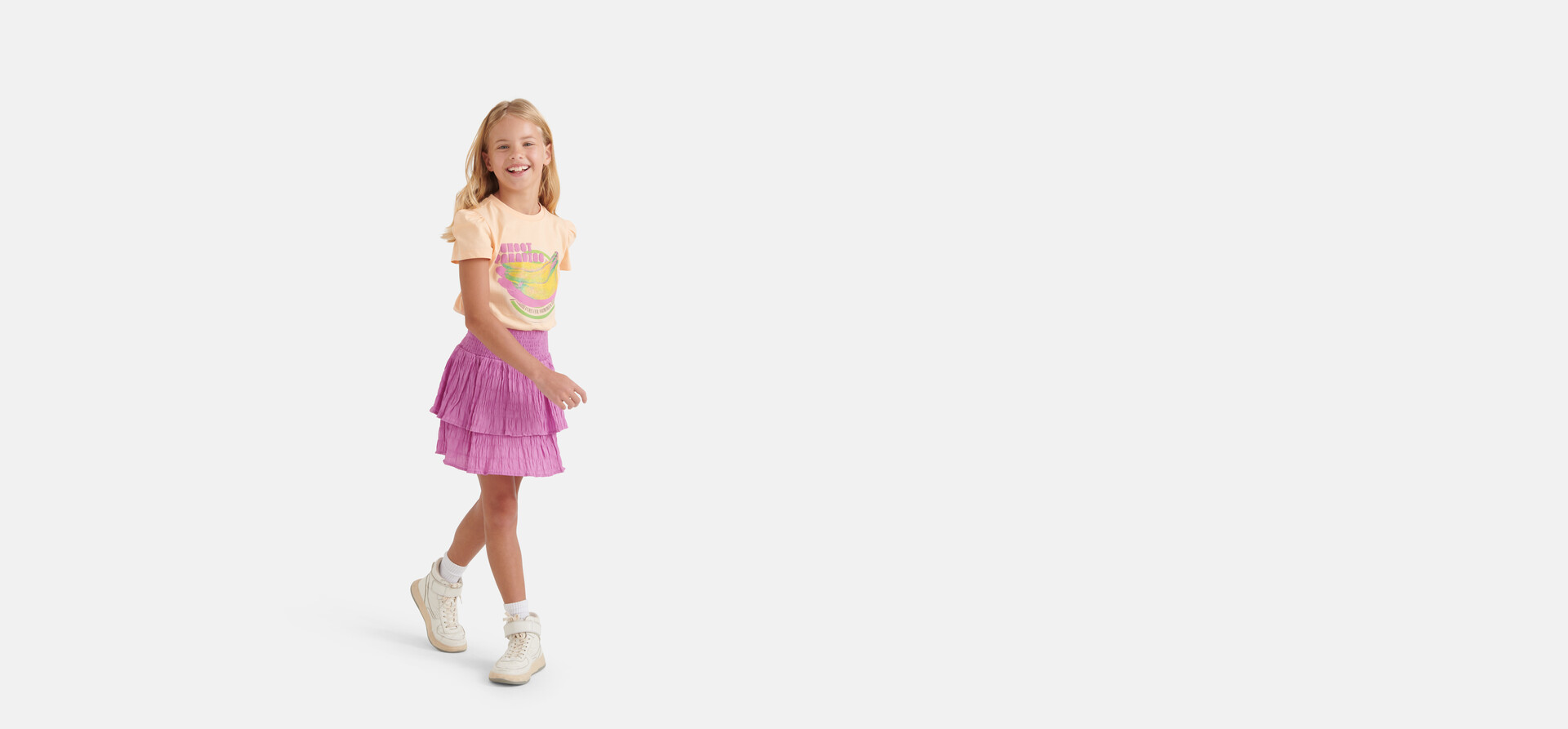 T-Shirt mit Puffärmeln Hellorange SHOEBY GIRLS