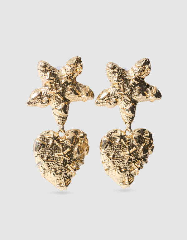 Stern-Herz-Ohrringe Gold SHOEBY ACCESSOIRES