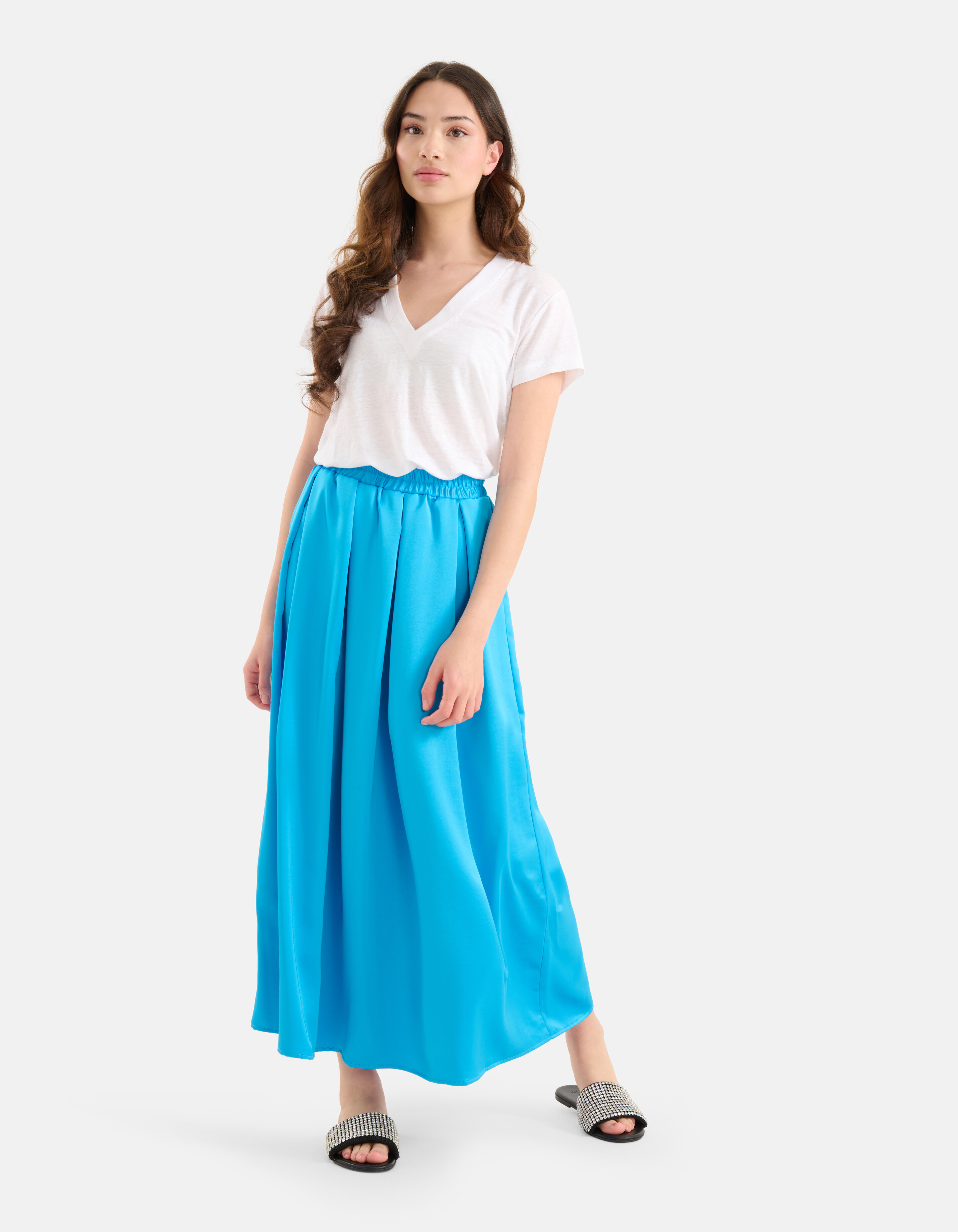 Satin Maxirock Blau SHOEBY WOMEN