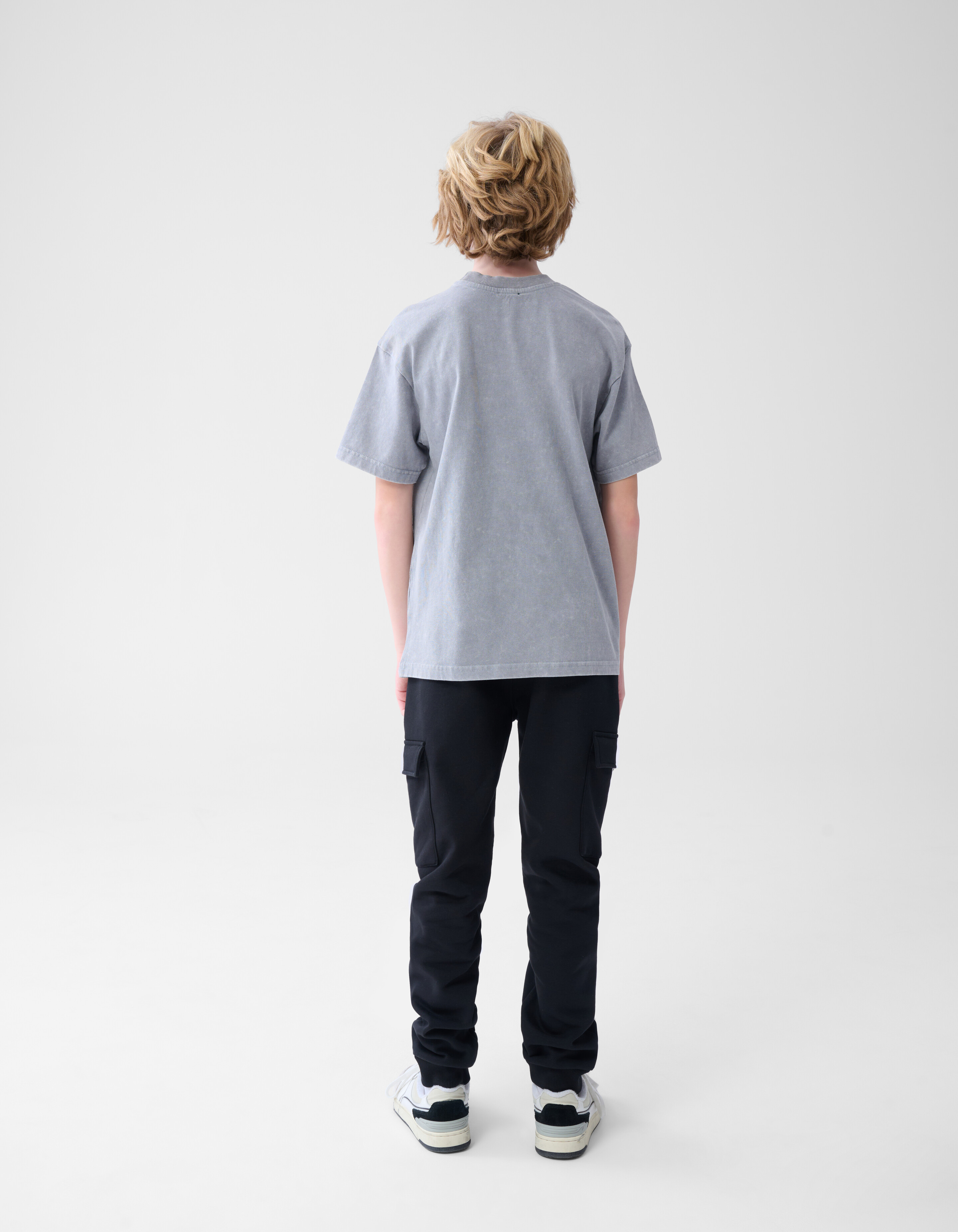 Text-T-Shirt Gewaschenes Hellgrau SHOEBY BOYS