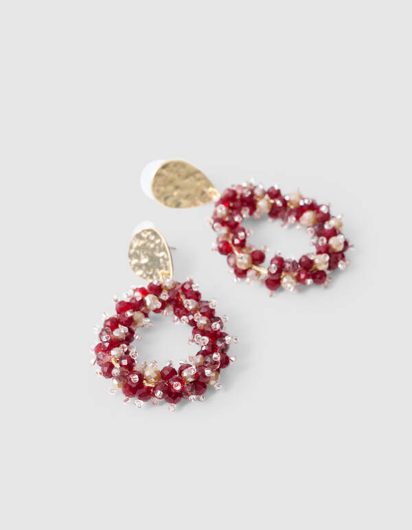 Perlen-Tropfenohrringe Dunkelrot SHOEBY ACCESSOIRES