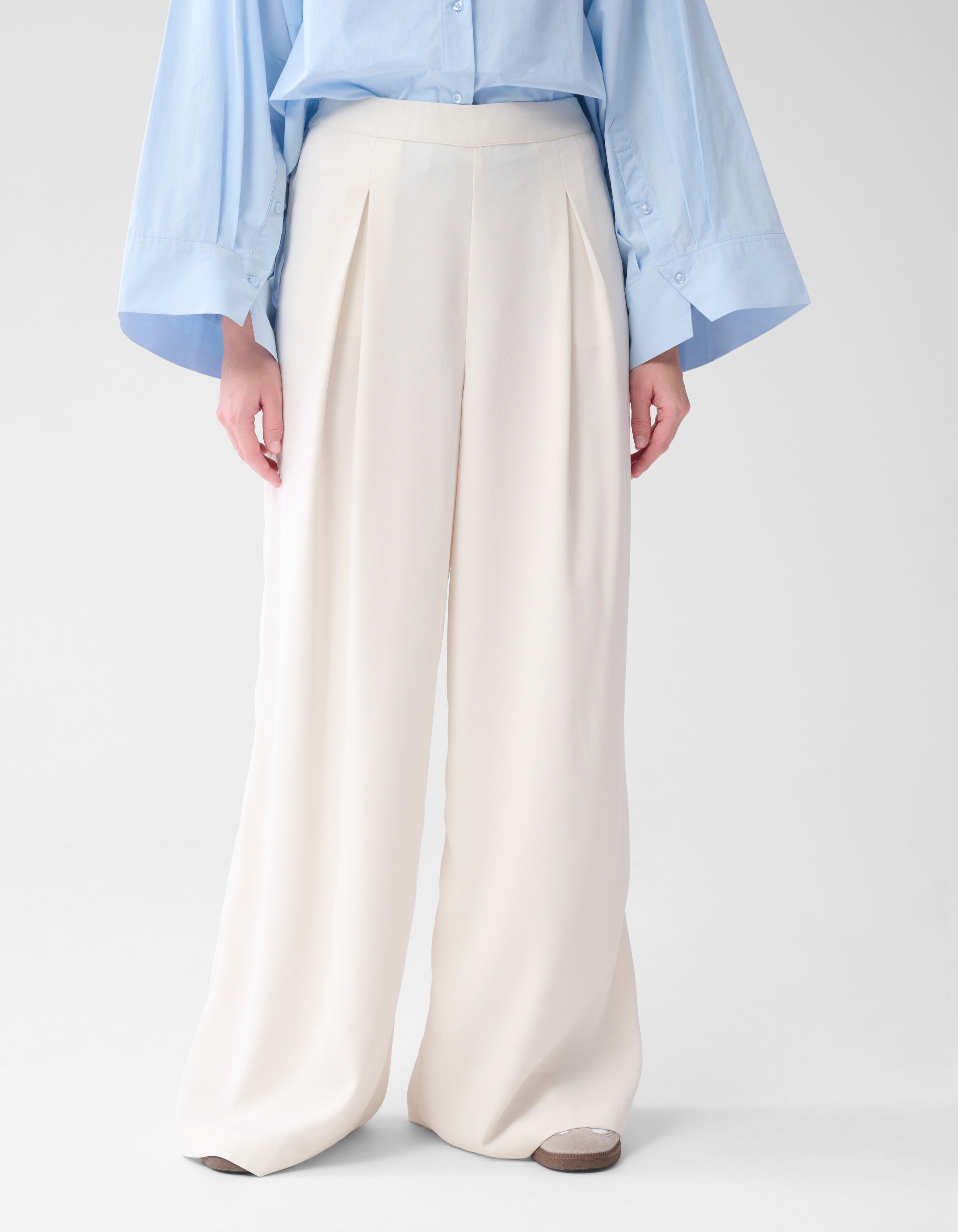 Krepphose mit weitem Bein Off White By Lonneke SHOEBY WOMEN