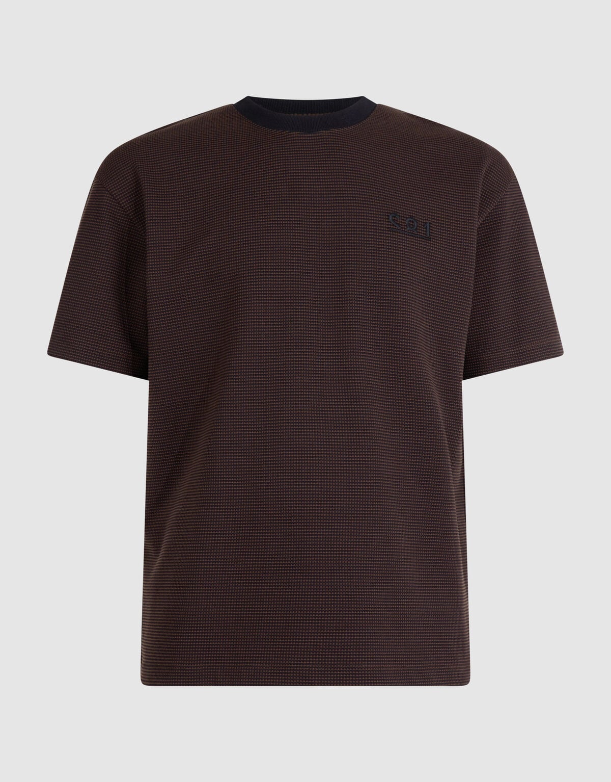 Wabenmuster-T-Shirt Dunkelbraun SHOEBY MEN