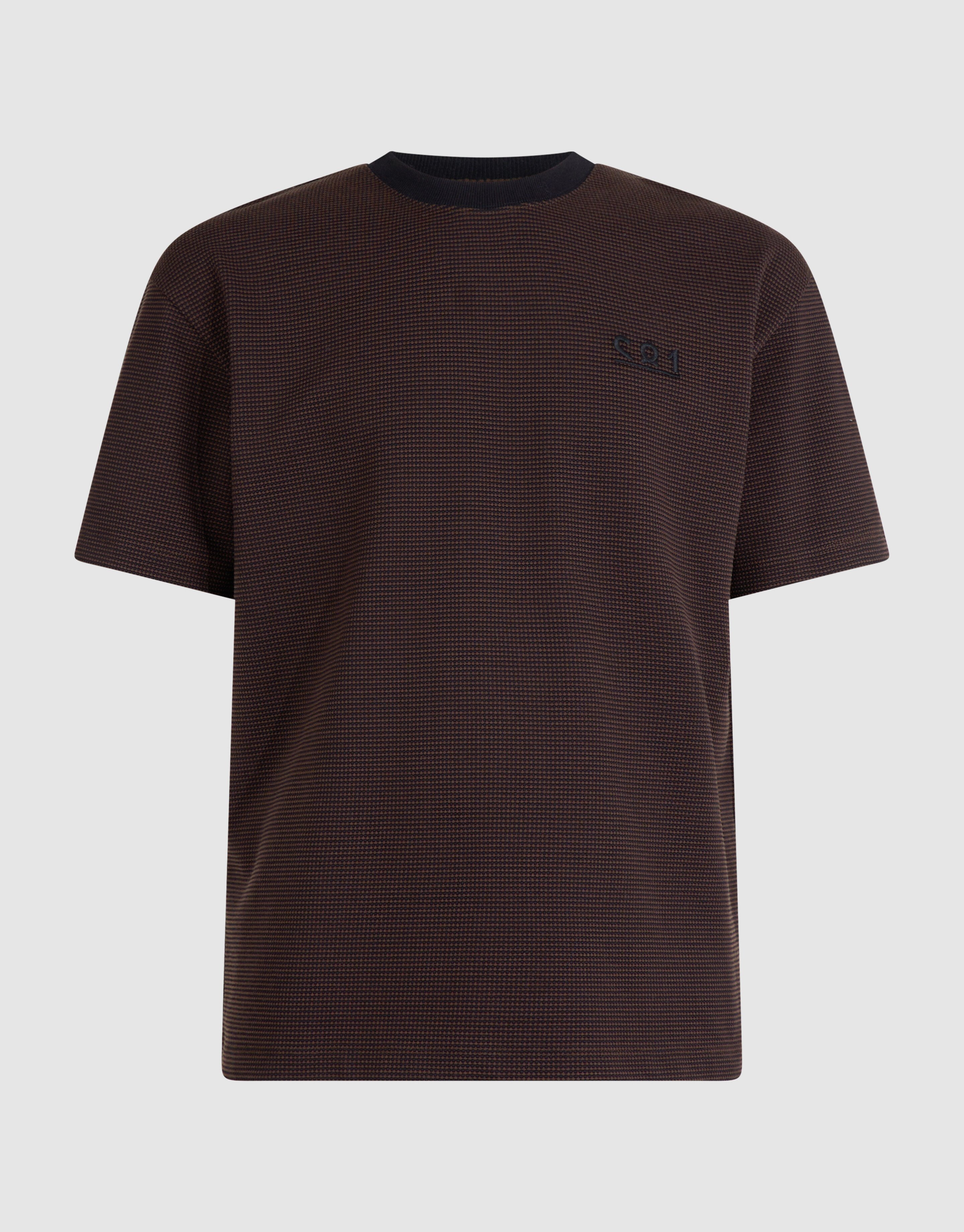 Wabenmuster-T-Shirt Dunkelbraun SHOEBY MEN