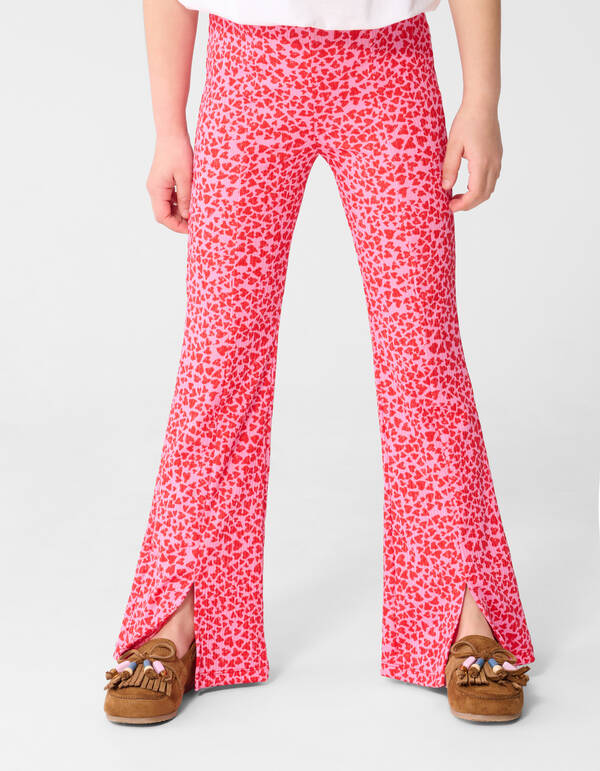 Rib Heart Flaired Legging Rosa SHOEBY GIRLS